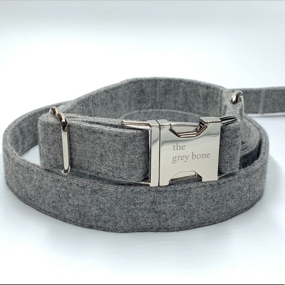 Dog Collar & Leash Set: Heather Grey - Picture 3 of 8